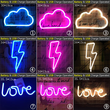 LED Cloud Design Neon Sign Night light.